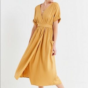 Urban outfitters linen wrap dress